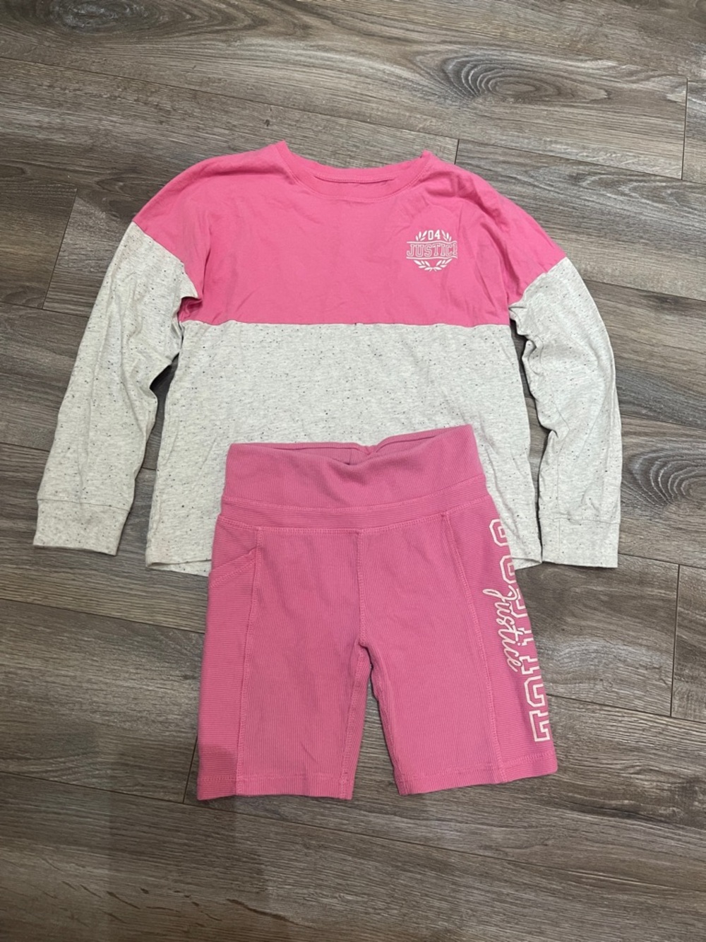 $5 w/ min $20 spend Justice Girls Set Pink Top & Shorts Size 10